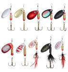 10Pcs Rooster Tail Fishing Lures, Rooster Tail Lures for Trout Bass & Salmon, Spinner Blades with Premium Hooks, Freshwater Streams & Rivers Fishing Gear