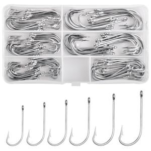120pcs Stainless Steel J Hooks for Fishing