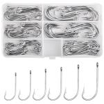 120pcs Stainless Steel J Hooks for Fishing