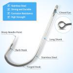 120pcs Stainless Steel J Hooks for Fishing
