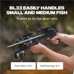 BALLISTA BL33 Spincast Bowfishing Reel Slingshot Bow Fishing, Stainless Steel, Left/Right Reversible Handle, 3.6:1 Gear Ratio, Strong Line 5# 45 Yards 0.35mm/50lb