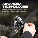 BALLISTA BL33 Spincast Bowfishing Reel Slingshot Bow Fishing, Stainless Steel, Left/Right Reversible Handle, 3.6:1 Gear Ratio, Strong Line 5# 45 Yards 0.35mm/50lb