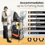 12 Rod Tackle Cart Organizer for Fishing Gear