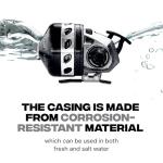 BALLISTA BL33 Spincast Bowfishing Reel Slingshot Bow Fishing, Stainless Steel, Left/Right Reversible Handle, 3.6:1 Gear Ratio, Strong Line 5# 45 Yards 0.35mm/50lb