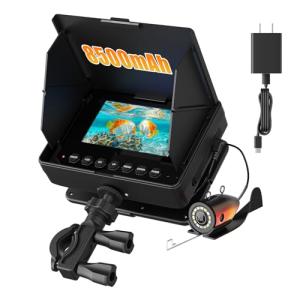 Underwater Fishing Camera, 1200TVL 4.3" HD Fish Finder with 30M/98FT Cable, 6 White & 6 IR LEDs for Ice Fishing, Sea & River, 10H Battery, Portable Video Aquarium Camera