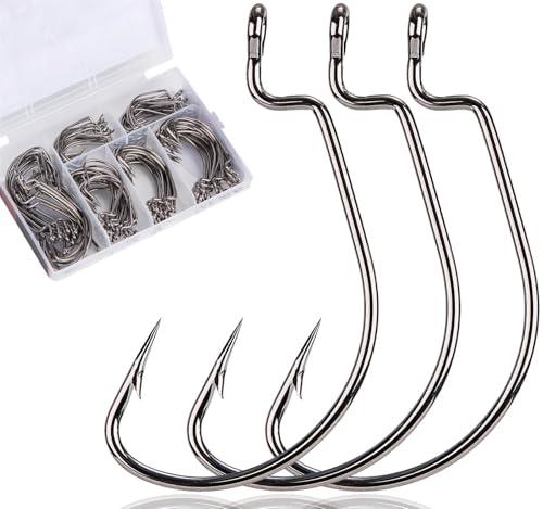 120-Piece Soft Bait Fishing Hook Assortment
