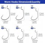 120-Piece Soft Bait Fishing Hook Assortment