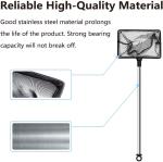 Grepol-V Fish Net for Fish Tank, Fine Mesh Aquarium Net with 9-24 Inch Stainless Steel Long Handle, Extendable Fishing Tank Net for Fish Shrimp Tank, Pond, Creek (4 inch)