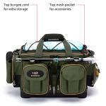 BASSDASH Fishing Tackle Shoulder Bag Water Resistant Lightweight Gear Storage Pack with Hard Molded Bottom Rain Cover