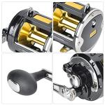 VBESTLIFE TR12000 All Metal Trolling Fishing Reel, High-Strength Bearings, Strong Body, Farther Throwing Distance, Carbon Fiber Brake Washer, Black, Ambidextrous, 55 Pounds Drag