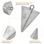 Dr.Fish 5 Pack Pyramid Sinkers Saltwater Lead Fishing Weight 1oz-32oz/2LB Triangle Surf Fishing Bank River Catfishing Pompano 2oz