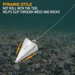 Dr.Fish 5 Pack Pyramid Sinkers Saltwater Lead Fishing Weight 1oz-32oz/2LB Triangle Surf Fishing Bank River Catfishing Pompano 2oz