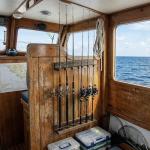 MyGift Fishing Rod Holder, Wall Mounted Burnt Wood Fishing Pole Holders for Garage, Adjustable Vertical Hanging Garage Storage Fisherman Gear Rack Holds 6 Rods, Christmas Gift