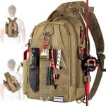 Ghosthorn Fishing Backpack Tackle Sling Bag - Fishing Backpack with Rod Holder - Tackle Box Fly Fishing Gifts for Men Women