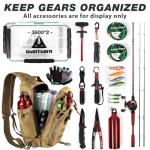 Ghosthorn Fishing Backpack Tackle Sling Bag - Fishing Backpack with Rod Holder - Tackle Box Fly Fishing Gifts for Men Women