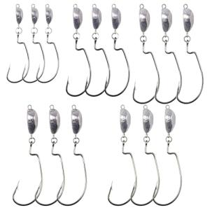 Weighted Texas Rig Hooks (Silver, Standard, 6.17, Ounces)