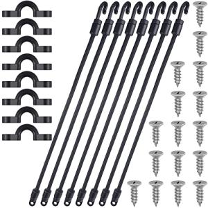 8 Sets Rod Strap Holder Boat Deck Rod Straps Rod Tamer Straps Fishing Rod Hold Down Straps Deck Mount Connector Boat Fishing Rod Straps Deck Mount Straps for Fishing Boat Kayak (12 Inch)