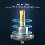 TEQIN Fishing Baitcasting Reel, 7.2:1 Gear Ratios Lure Fishing Baitcasting Reel, Max Drag 10kg Long-Casting Bait Caster Reel, 12 Levels Magnetic Adjustment Fishing Reel HD Blue Right Hand