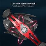 TEQIN Fishing Baitcasting Reel, 7.2:1 Gear Ratios Lure Fishing Baitcasting Reel, Max Drag 10kg Long-Casting Bait Caster Reel, 12 Levels Magnetic Adjustment Fishing Reel HD Blue Right Hand