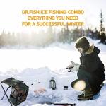 Dr.Fish 40-Pieces Ice Fishing Rod and Reel Combo, Ice Fishing Pole Gear Spinning Reel Equipment Set Backpack Chair Jigs Lures Accessories