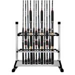 EASY BIG Fishing Rod Rack - Aluminum Alloy Rod Holder, Holds Up to 24 Rods, Fishing Pole Storage Organizer for Garage or Home