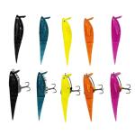 MSIZNX 10PCS Soft Plastic Fishing Lures Swimbait Kit - 5 Pre-Rigged & 5 Replacement Baits - Topwater & Sinking Bass Fishing Baits Set - Adjustable Wings TPE Soft Baits for Largemouth Trout Pike