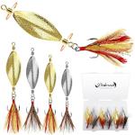 Dovesun 6 pcs Fishing Jigging Spoon Lures for Freshwater Saltwater Casting Spoon with Treble Hook Jig Swivel Hard Metal Spinner Baits for Bass Trout Pike Salmon -14G-1/2oz