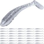 Pristis 35 pcs Paddle Tail Swimbaits, 3 inchs Fishing Soft Lures for Bass Crappie Trout, Durable Plastic Sinking Bait Swimmer Kit for Saltwater Freshwater Texas Carolina Fitness Rig, American Shad