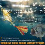 Dovesun 6 pcs Fishing Jigging Spoon Lures for Freshwater Saltwater Casting Spoon with Treble Hook Jig Swivel Hard Metal Spinner Baits for Bass Trout Pike Salmon -14G-1/2oz