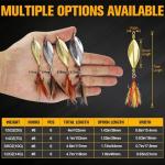 Dovesun 6 pcs Fishing Jigging Spoon Lures for Freshwater Saltwater Casting Spoon with Treble Hook Jig Swivel Hard Metal Spinner Baits for Bass Trout Pike Salmon -14G-1/2oz