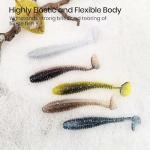 Pristis 35 pcs Paddle Tail Swimbaits, 3 inchs Fishing Soft Lures for Bass Crappie Trout, Durable Plastic Sinking Bait Swimmer Kit for Saltwater Freshwater Texas Carolina Fitness Rig, American Shad