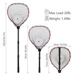 SEASPRO Telescoping Aluminum Alloy Fishing Net - Adjustable Length and Rubber net (Red)