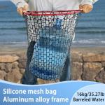 SEASPRO Telescoping Aluminum Alloy Fishing Net - Adjustable Length and Rubber net (Red)