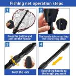 SEASPRO Telescoping Aluminum Alloy Fishing Net - Adjustable Length and Rubber net (Red)