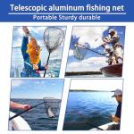 SEASPRO Telescoping Aluminum Alloy Fishing Net - Adjustable Length and Rubber net (Red)