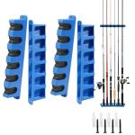 DZrudun Vertical Fishing Rod Holder for Garage Wall Mounted - 2 Pack (12 Rods) Fishing Pole Storage Rack with EVA Grip, Interlocking Fishing Pole Holders for Garage Organization, Best Fish Gifts Men