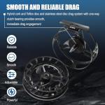 Maxcatch AVID PRO Nymph Fly Reel, CNC-Machined Large Arbor Full Frame Fly Fishing Reel for Euro Nymph (Matte Black, 3/5wt)