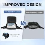 KastKing BaitSpace Waist Bag – Waterproof Tackle Storage Bag With Adjustable Belt, Fishing Fanny Pack for Men, Soft Bait Organizer, 3600 Utility Box, Rod Holder, Nylon, Black Camo