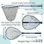 Fishing net (Retractable 19.68, Blue, 48in)