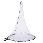 BASSDASH American Saltwater Fishing Cast Net 3/8 1/4-Inch Mesh 4ft 6ft 8ft Radius, 1-Pound Per Foot, for Bait Fish with Utility Bucket Casting