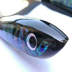 Otominat Fishing Stick Baits Popper Plugs Abalone Shell Stick Baits GT Popper with 5X Treble Hooks Topwater Wooden Tuna Trolling Floating Pencil Lure Fishing Artificial Hard Bait Saltwater (2.29oz)