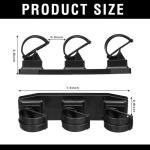 Teyva Daily 4 Pcs Black Universal Fishing Rod Rack - Durable ABS Plastic, Rubber Strap Clips, Ideal for Wall, Boat Deck & Truck Bed Mounting