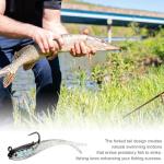 JolliLudo 32 Pcs 7cm Soft Fishing Lures with Lead Block Inside and Sharp Hook, Lifelike Forked Tail Minnow, Soft Bait with Hook for Saltwater Freshwater, Fishing Gifts for Men