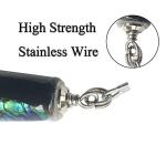 Otominat Fishing Stick Baits Popper Plugs Abalone Shell Stick Baits GT Popper with 5X Treble Hooks Topwater Wooden Tuna Trolling Floating Pencil Lure Fishing Artificial Hard Bait Saltwater (2.29oz)