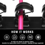 Teyva Daily 4 Pcs Black Universal Fishing Rod Rack - Durable ABS Plastic, Rubber Strap Clips, Ideal for Wall, Boat Deck & Truck Bed Mounting