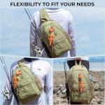 KastKing Karryall Sling Tackle Bag–Fishing Sling Pack,Fishing Backpack With Rod Holder,MOLLE System,Soft Bait & Gear Storage