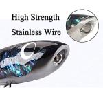 Otominat Fishing Stick Baits Popper Plugs Abalone Shell Stick Baits GT Popper with 5X Treble Hooks Topwater Wooden Tuna Trolling Floating Pencil Lure Fishing Artificial Hard Bait Saltwater (2.29oz)