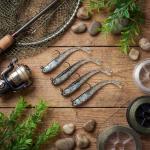 JolliLudo 32 Pcs 7cm Soft Fishing Lures with Lead Block Inside and Sharp Hook, Lifelike Forked Tail Minnow, Soft Bait with Hook for Saltwater Freshwater, Fishing Gifts for Men