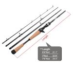 Fiblink 4-Piece Portable Graphite Casting Rod - 7' Medium Heavy