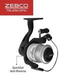 Zebco 33 Spinning Reel and Telescopic Fishing Rod Combo, Extendable 20-Inch to 6-Foot Fiberglass Fishing Pole, EVA Rod Handle, Size 20 Reel, Aluminum Spool, QuickSet Anti-Reverse, Silver/Black